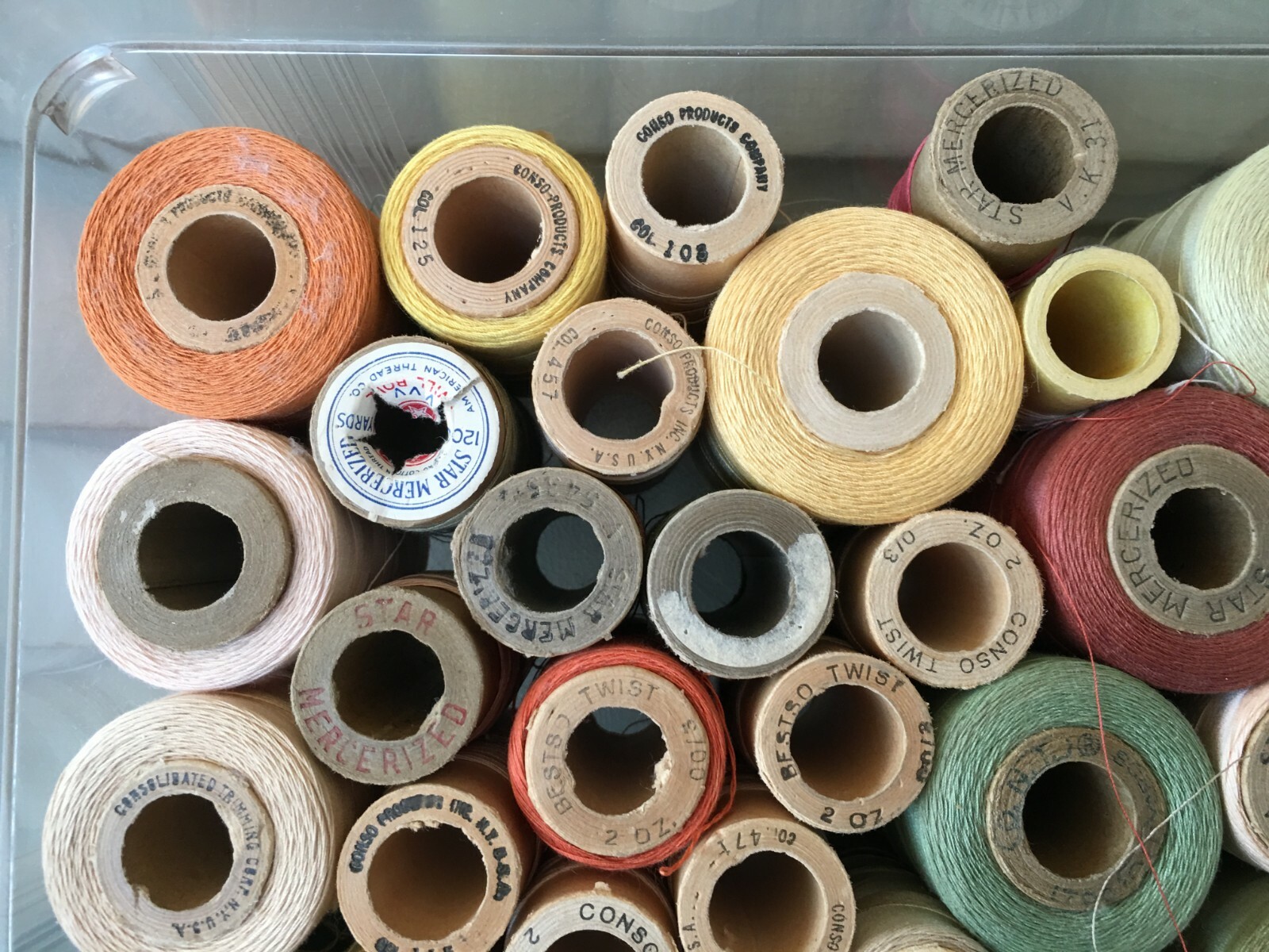 Lot of 86 Vintage Spools of Sewing Thread Conso, Bestso, Star Mercerized