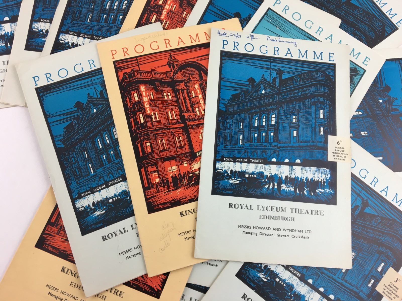 large 1950s lot EDINBURGH GLASGOW Royal Lyceum Kings Royal THEATRE playbills