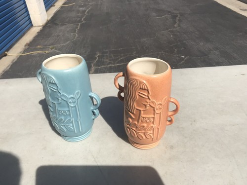 Vintage Red-Wing 1151 Charles Murphy Art Deco Pottery Vases! 40’s USA!