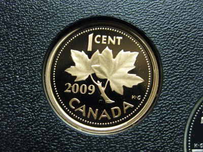 2009 canadian proof penny one cent - 1 cent