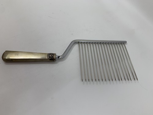 Vintage Cake Breaker Comb with Sterling Silver Handle British Hallmarks 10" Long