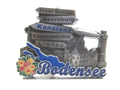 Bodensee Magnet Metall Souvenir Wegweiser Lindau Konstanz Mainau ...