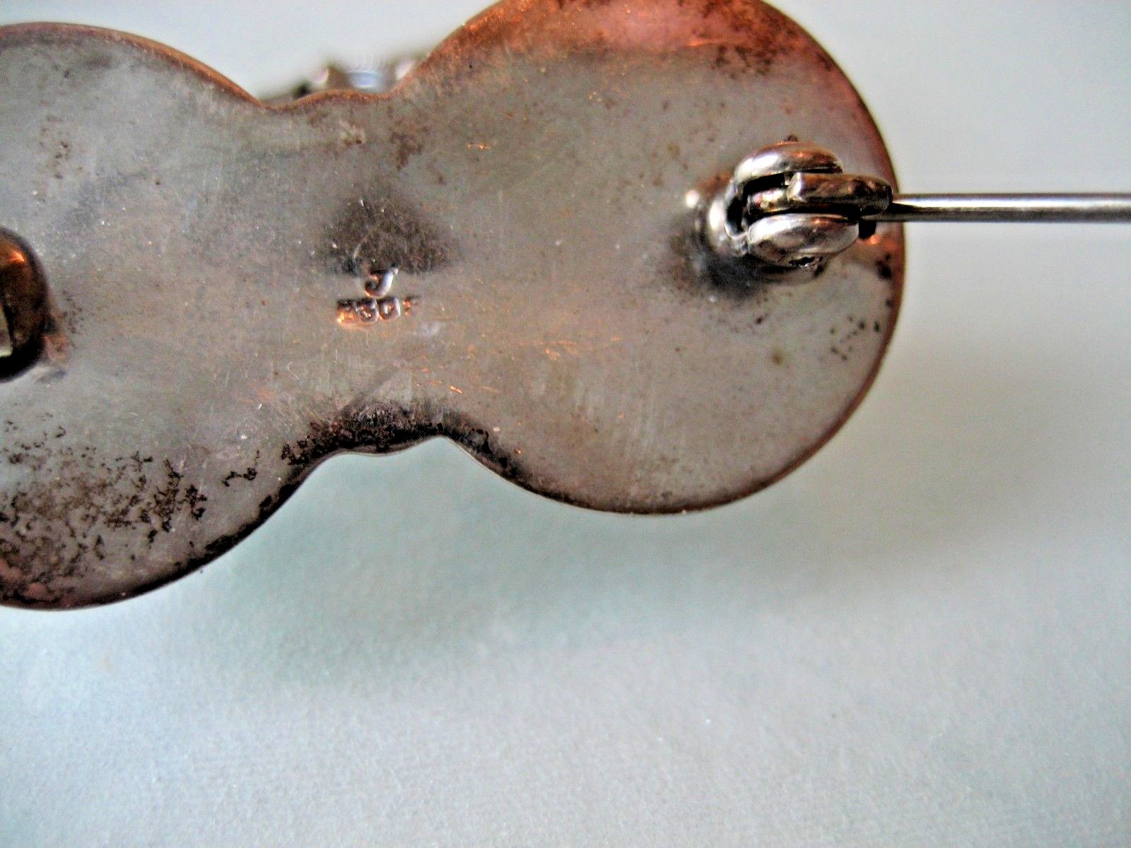 VINTAGE STERLING SILVER SOLJE NORWEGIAN TRADITIONAL BROOCH SIGNED J