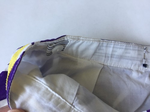 Mini Boden Girls 7-8 Purple White Bold Floral Yellow Ribbon Modest Skirt Lined