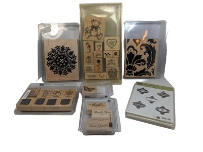 Stampin Up Lot of 29 Wood Mount Stamps + 1 Ready to Mount Mixed Theme