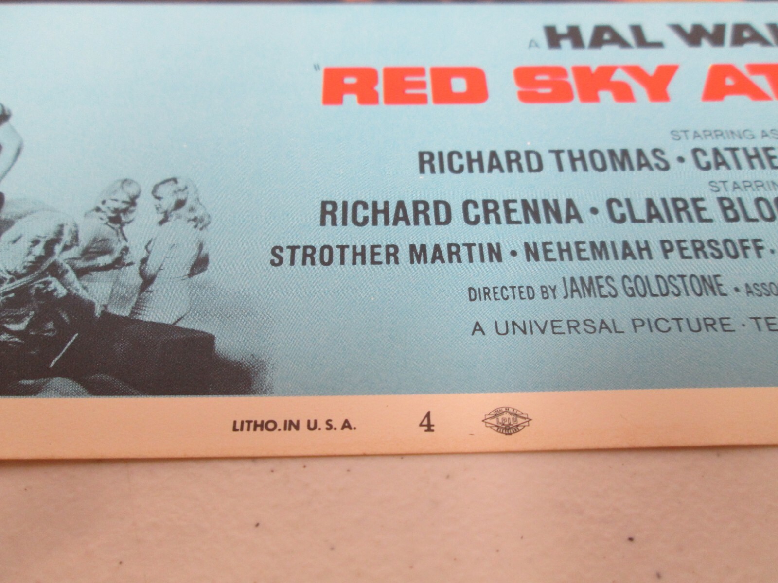 Vtg Red Sky at Morning Original 1971 Lobby Card Richard Thomas Catherine Burns