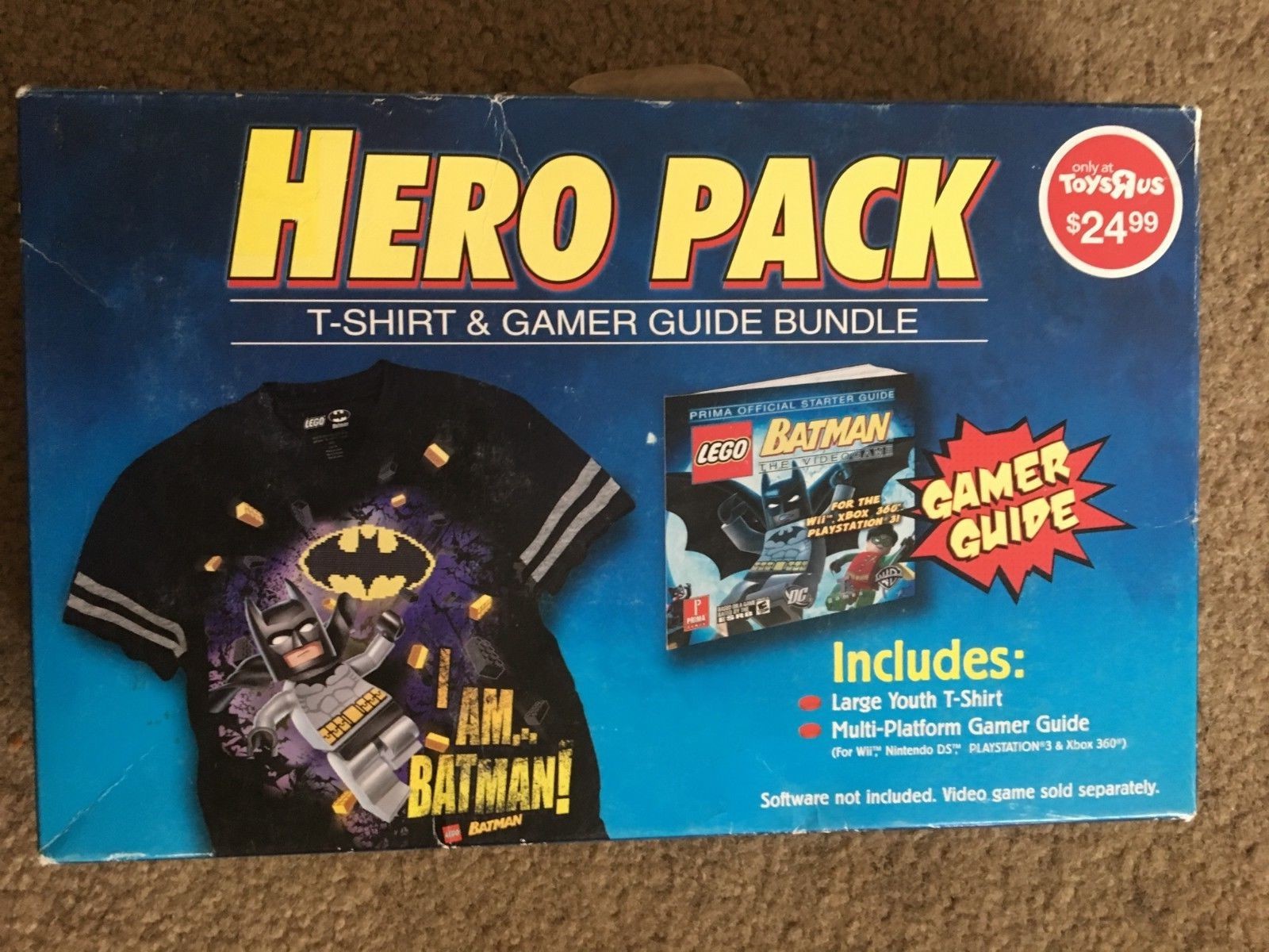 Lego Batman Hero Pack T-Shirt and Guide Bundle [Toys'R'Us Exclusive] - NIB
