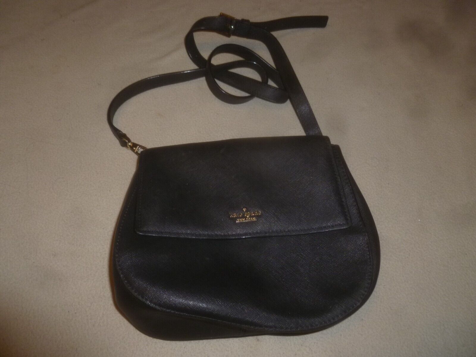KATE SPADE NEW YORK BLACK LEATHER CROSS BODY BAG PURSE S338 KATE SPADE NEW YORK BLACK LEATHER CROSS BODY BAG PURSE S338