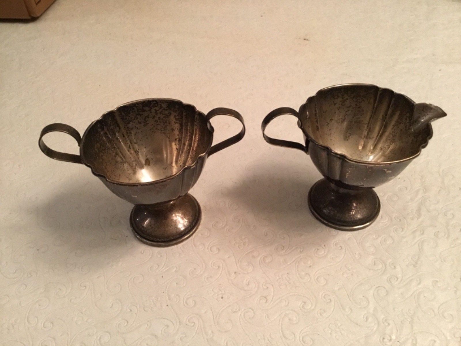 259 STERLING SILVER CREAM AND SUGAR SET SMALL 155 GRAMS VINTAGE