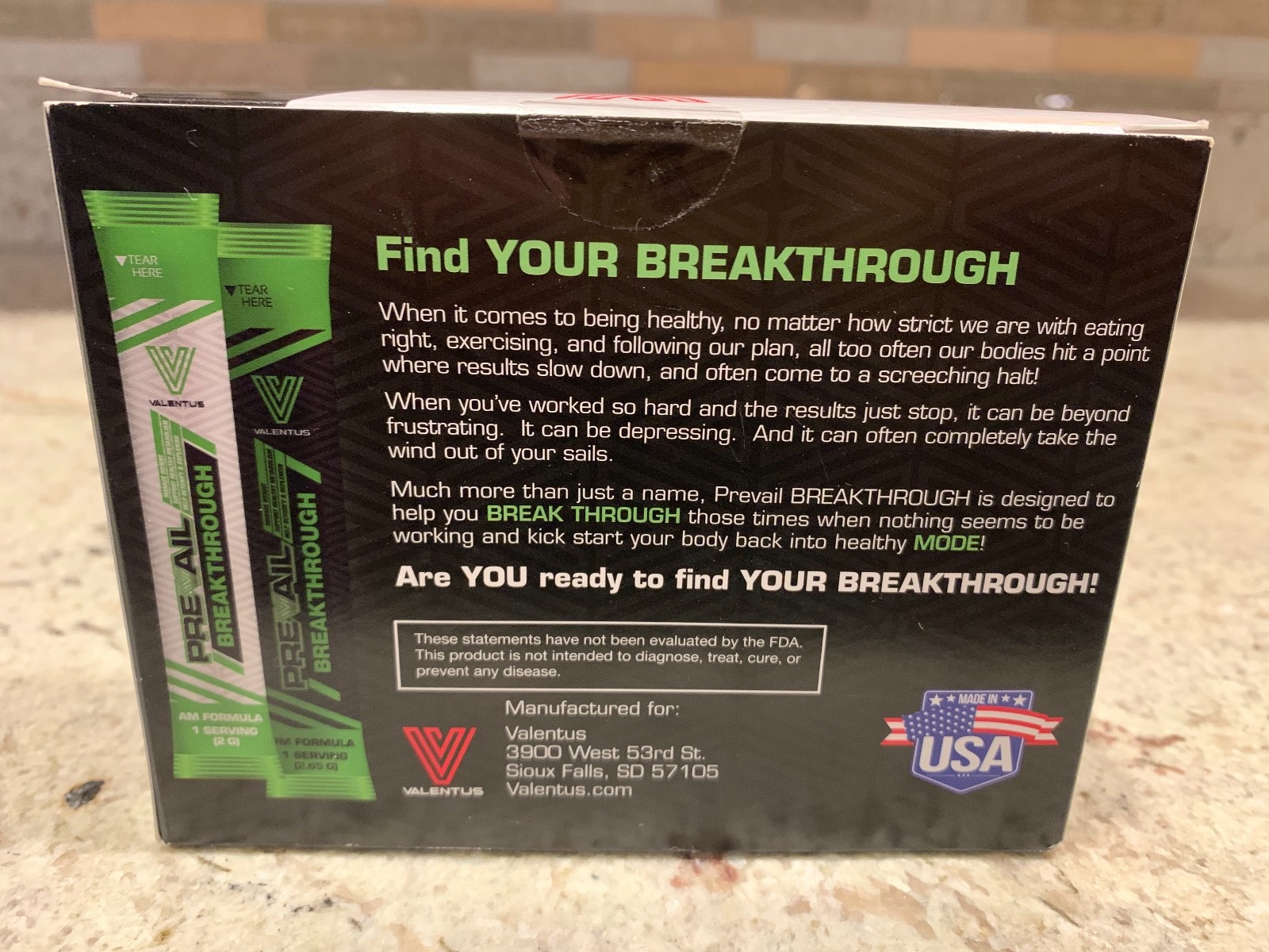 Valentus Prevail Breakthrough Healthy Detox and Replenish Drinks