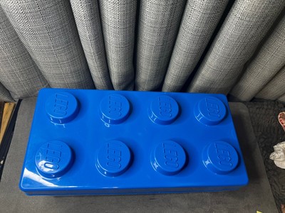 LEGO Storage Brick Case 8 Stud Large Blue Container Plastic Bin Box 14x7 inch