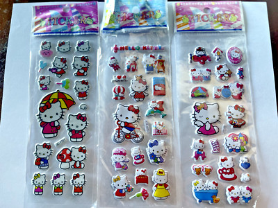 Hello Kitty Sanrio 3D Puffy Stickers - [2 sheets] USA Seller Free/Fast Shipping