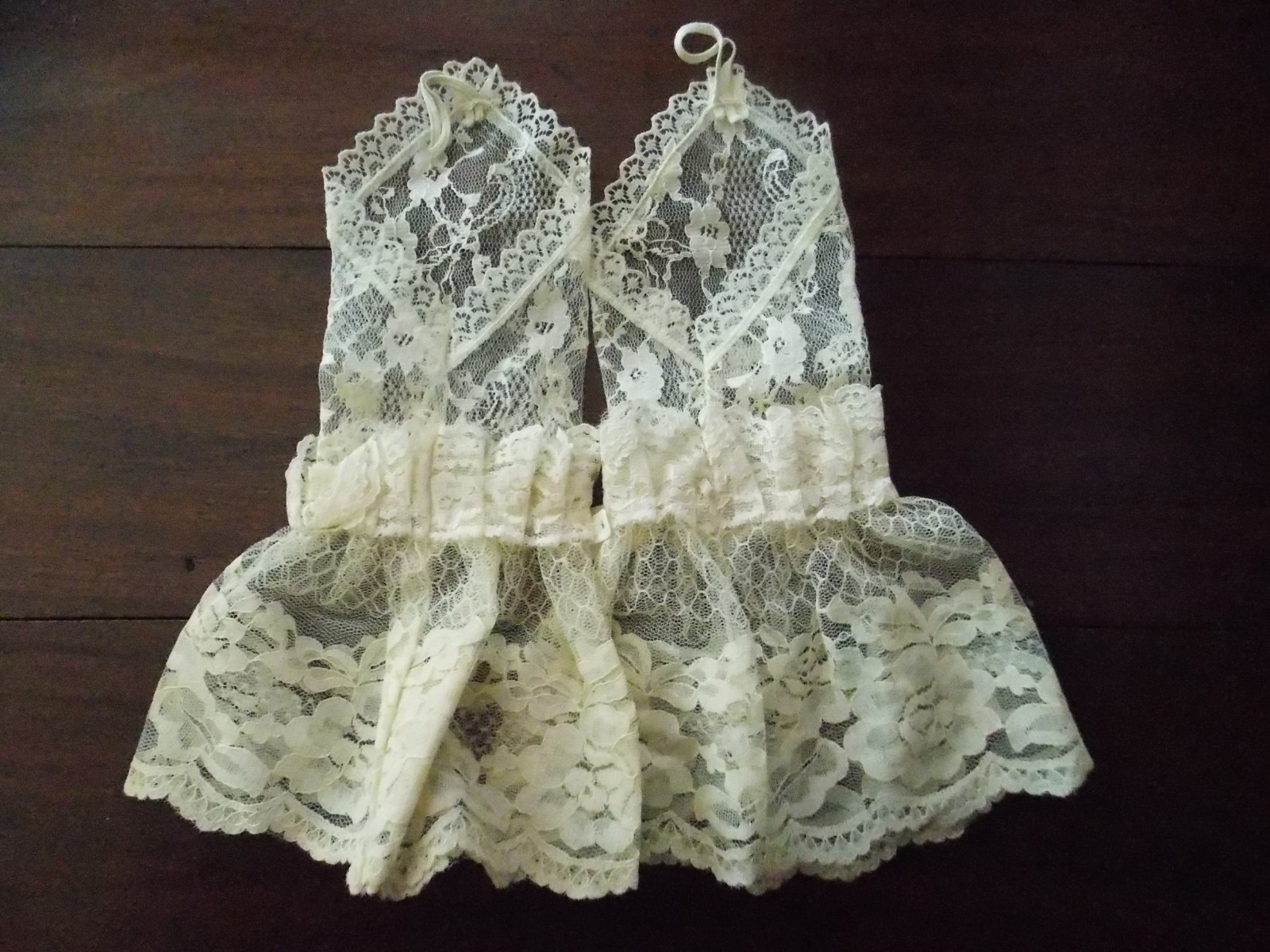 Lot Of 2 Pairs Vintage Ladies Gloves Black Leather Fabric Tan Lace New #66