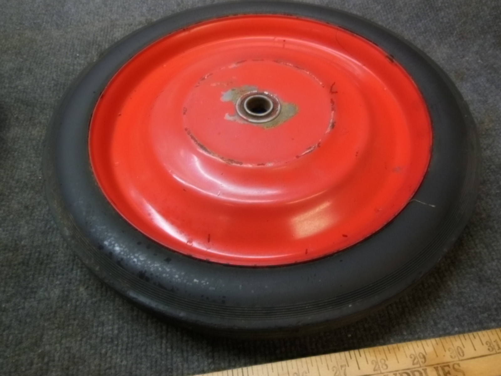 (2) Vintage Metal Rubber Cart /  Wagon Wheels Tires 14