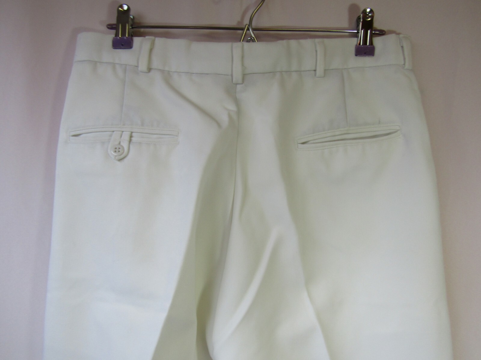 Vtg Creighton US Navy Uniform White 100% Polyester Dress 33x31 33 x 31.5