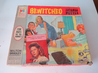 Vintage Bewitched Jigsaw Puzzle Mikton Bradley 4580-1 Dated 1964