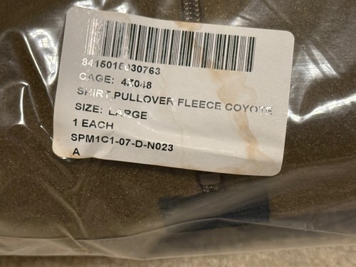 USMC Coyote Fleece Pullover Polartec 100 Size Large USGI Authentic Marines NEW