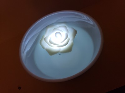 3 pc LED floating flower lights wedding decor flameless rubber
