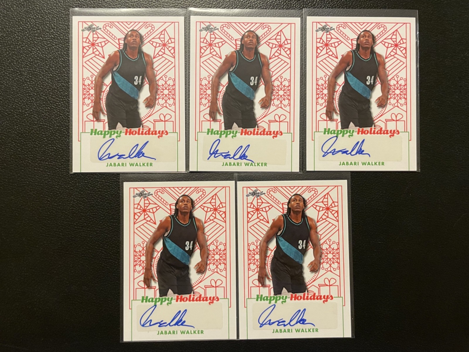 2023 Leaf Happy Holidays Jabari Walker Auto Autograph RC Rookie Lot Of 5 #31