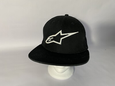 Alpinestars Corp Trucker Snapback Hat-Black -  Mens Lid Cap Mesh Back