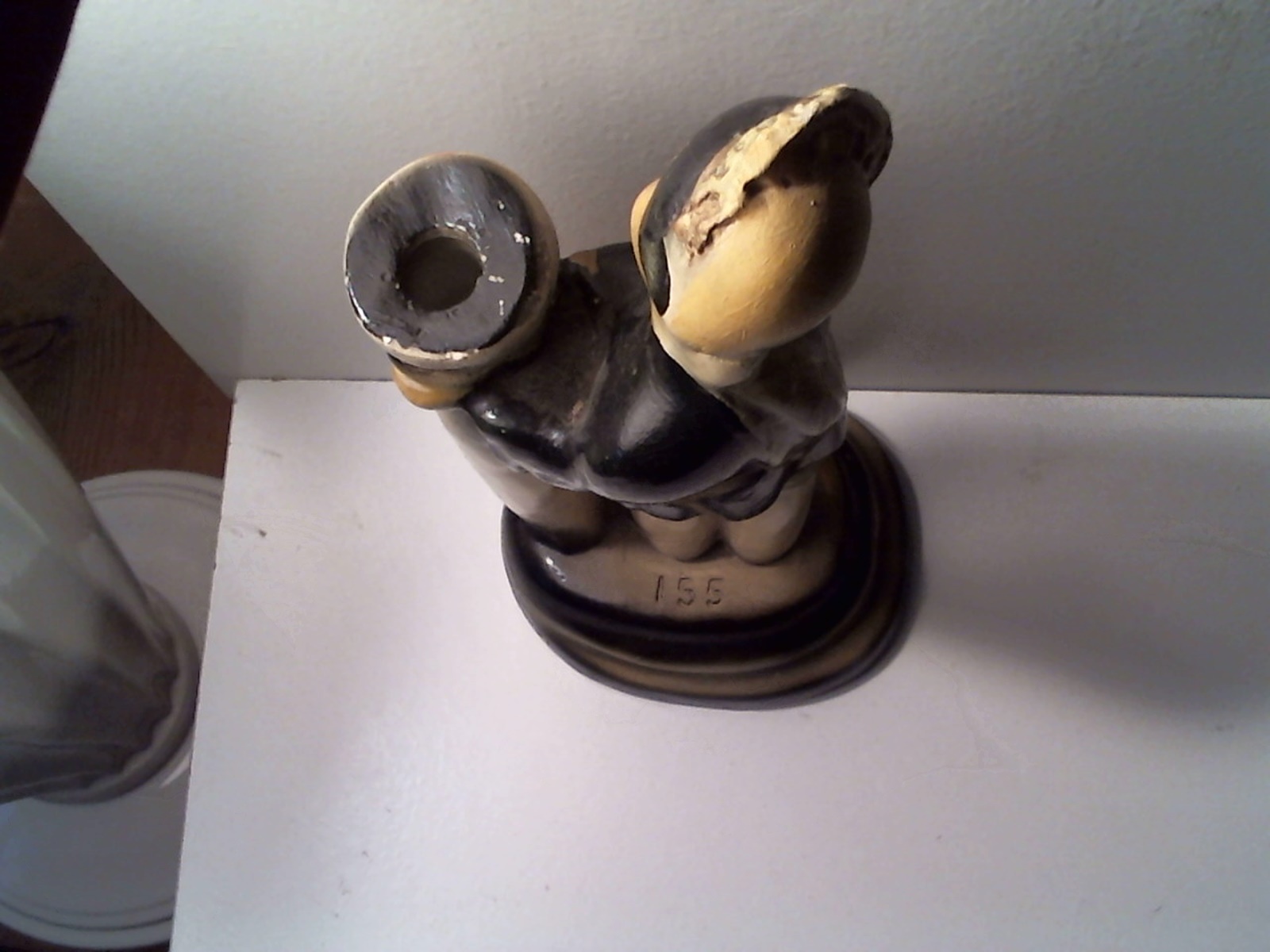 Vintage Oriental Woman Candlestick Figurine - Chalkware