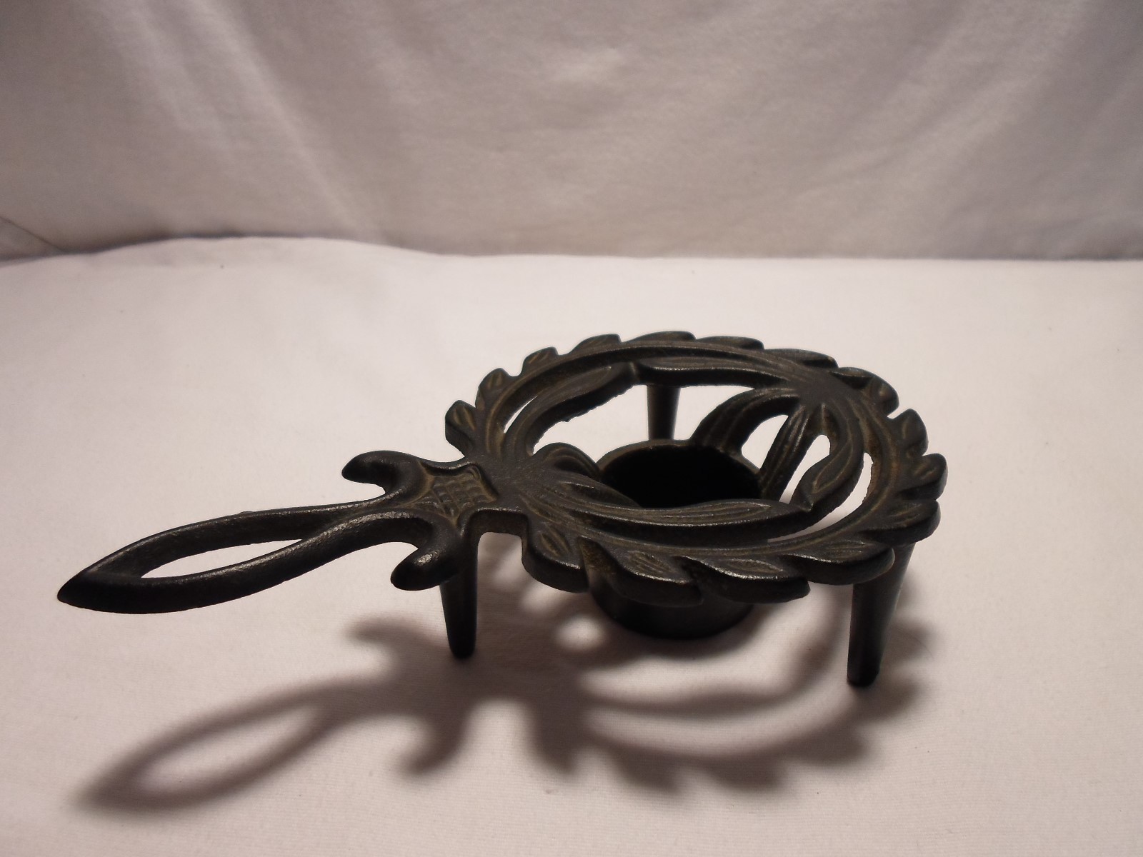 Vintage Cast Iron Kitchen Trivet with Votive Holder