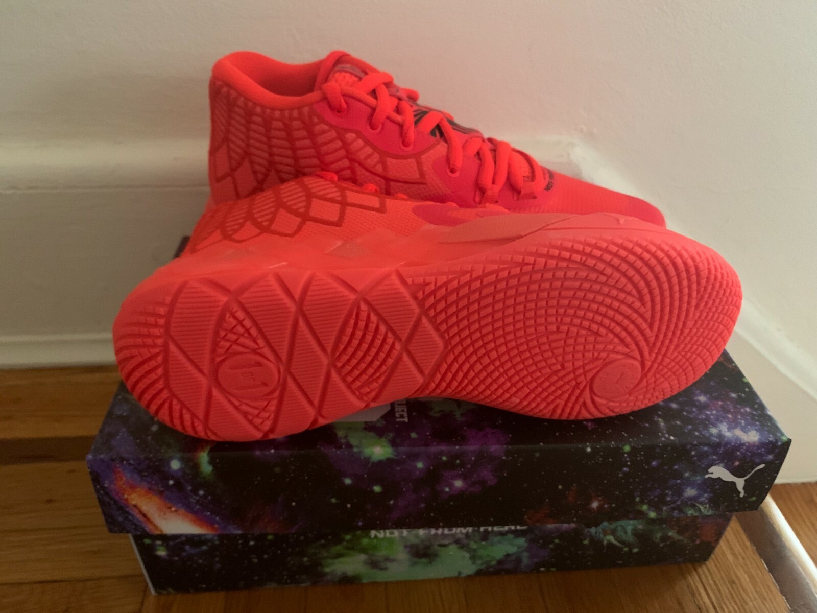 Pre-owned Puma Mb.01 Not From Here Size 7 Gs Lamelo Ball Red Blast Ds 376886-02