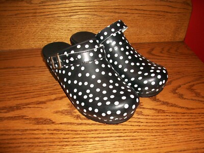 Sanita Original Fenja Women Clogs | Slippers-Black,POLKA DOT-Sz. 39 or 9US - NEW