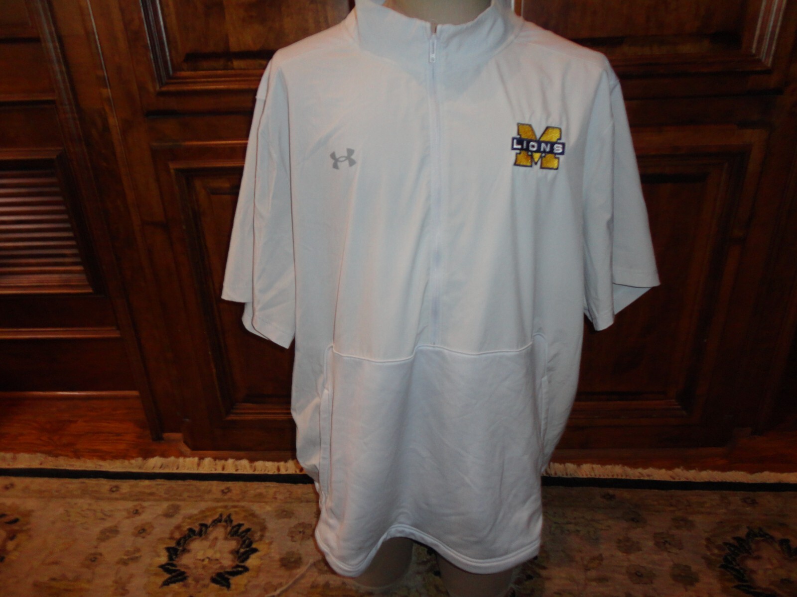 White Under Armour SEWN Lions Track Running Jacket 1/3 Zip White Under Armour SEWN Lions Track Running Jacket 1/3 Zip