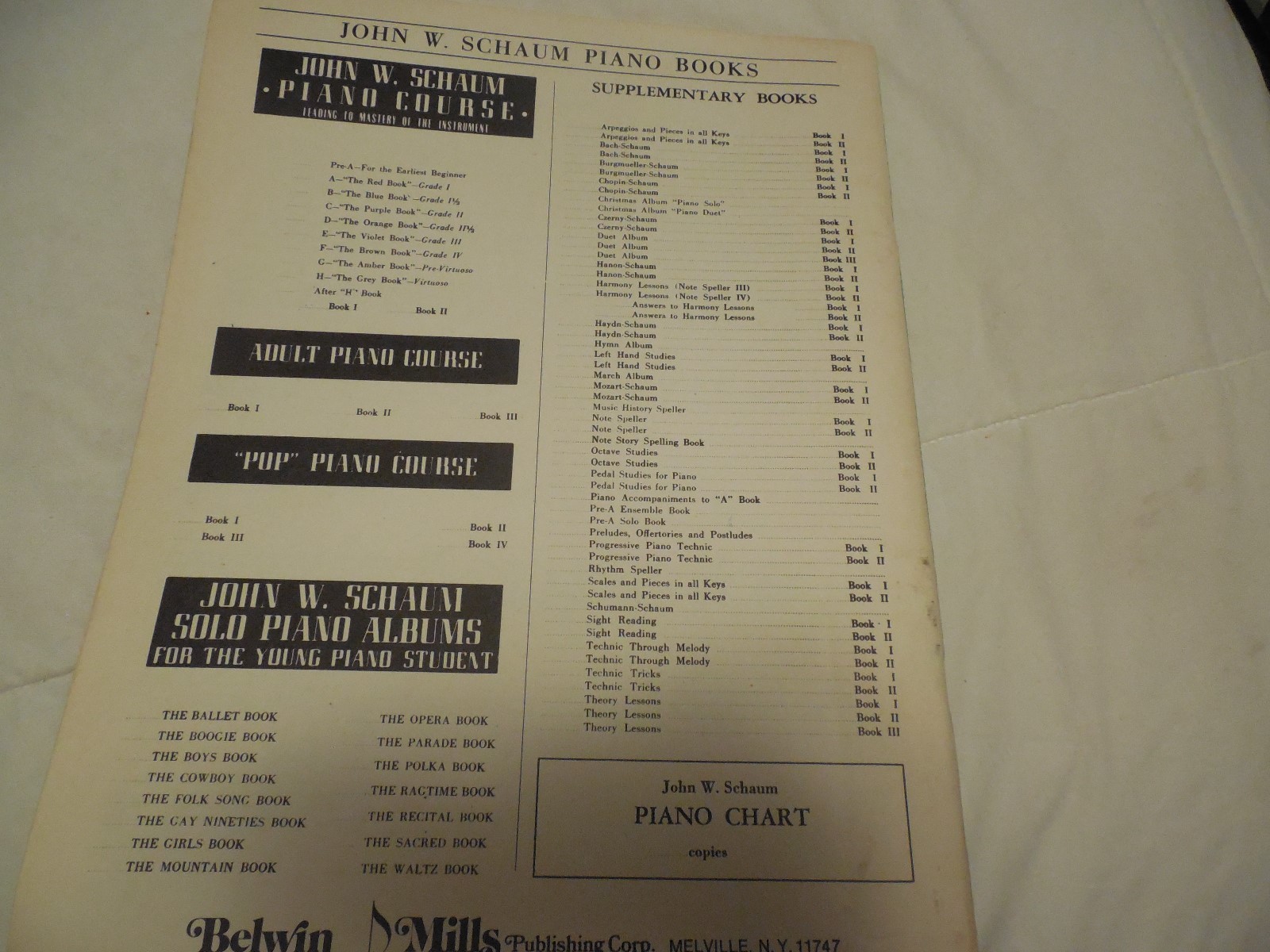 Vintage 1945 John W. Scham Note Speller Book One Belwin Mills Publishing