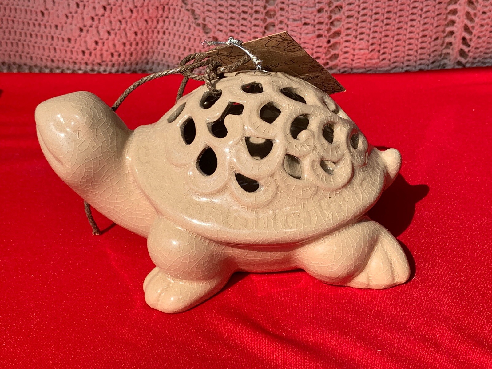 Vintage SEA TURTLE Tortoise Sandalwood Potpourri Sachet GC Fragrance Figurine