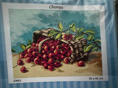 Printed needlepointvtapestry Canvas cherries Orchidea 2366 30x40 cm