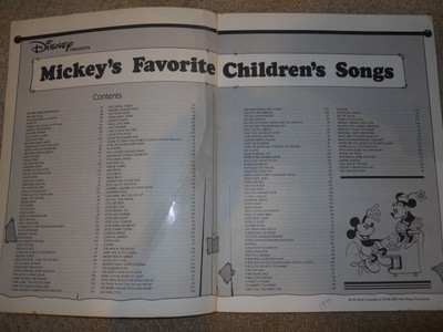 1979 MICKEY'S FAVORITE CHILDREN'S SONGS VOICE PIANO GUITAR 172 SONGS