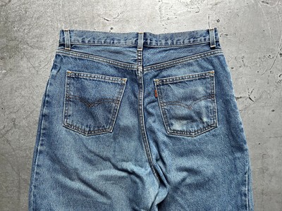 90s Vintage Levis 727 Blue Stonewashed Wide Baggy Carrot Denim 