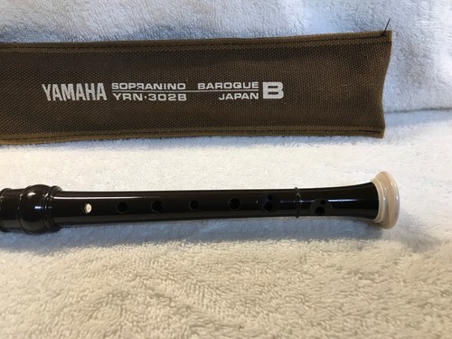 Yamaha Sopranino Baroque Recorder YRN-302B in Fabric Case (Japan) VT Marked Vtg