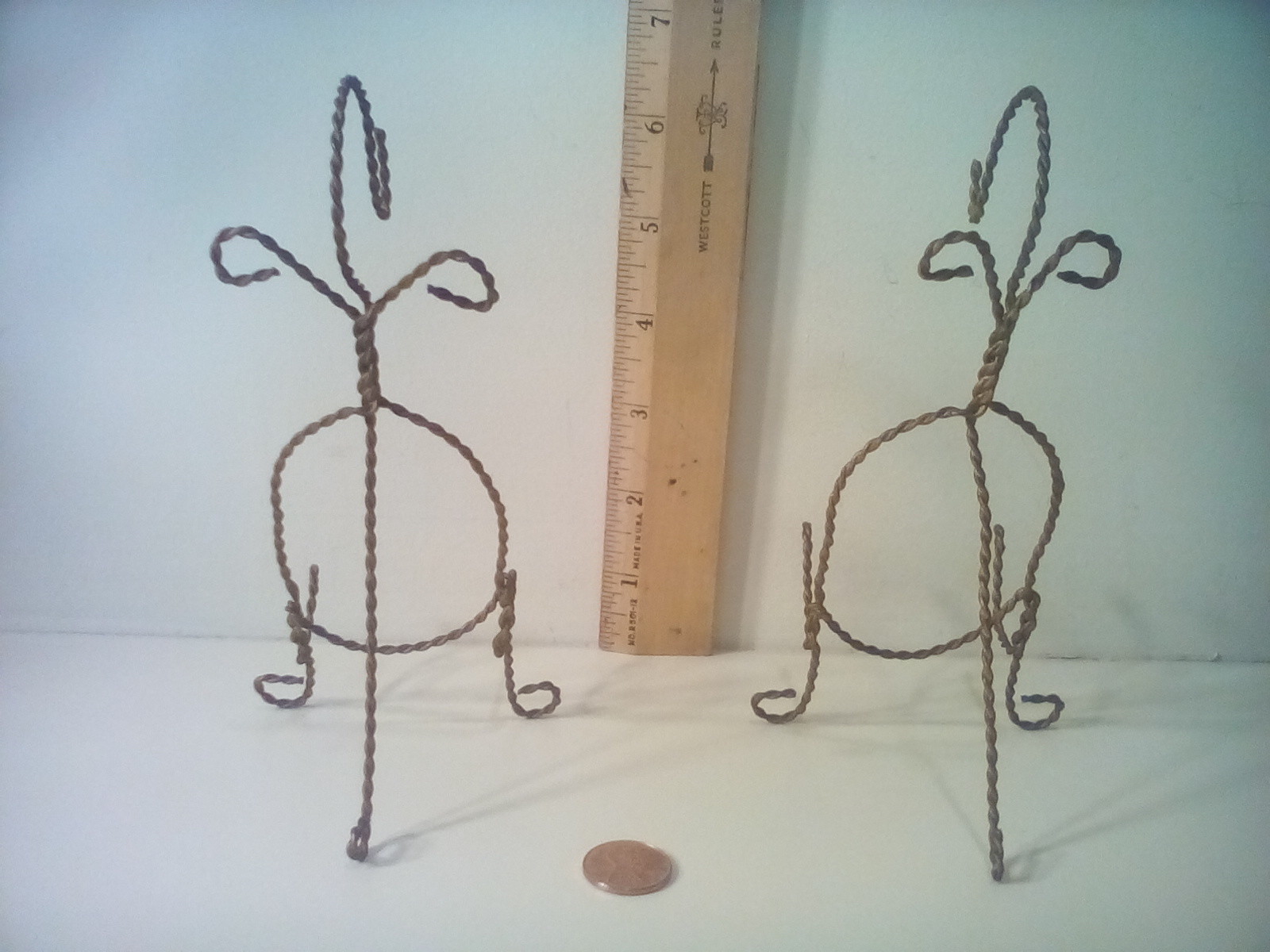 Antique Twisted Wire Cup & Saucer Display Stands (2), As Is