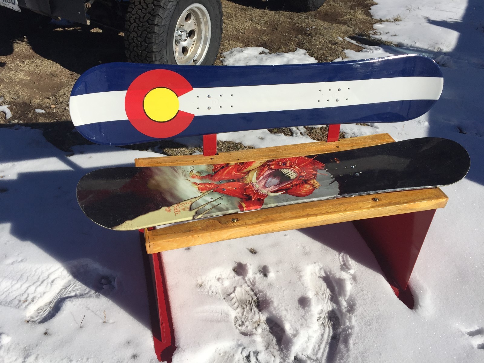 RED RIVER / NEW MEXICO / GREEN RUN LIFT CHAIR / SOLD OUT-BUT SNOWBOARD BENCH-YES