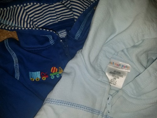 Lot of 2 Boys CARTER'S & LAMAZE hooded sweatshirt jackets   Size 0-3 months