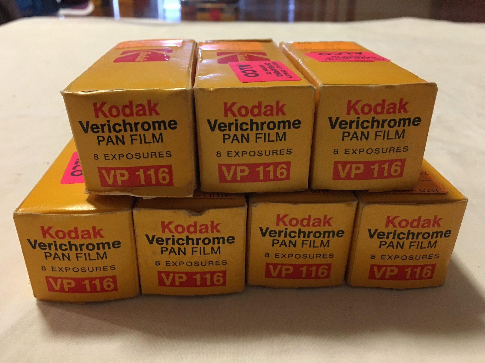 7 ROLLS SEALED KODAK VP116 VERICHROME PAN B&W FILM 8 EXPOSURE - EXPIRED 6/1976