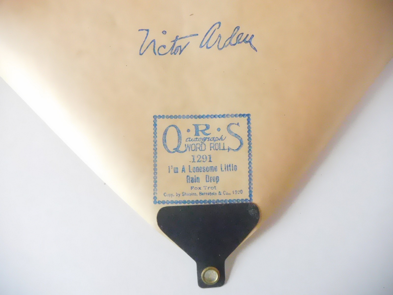 I'M A LONESOME LITTLE RAIN DROP - QRS Player Piano Roll 1291 -MARGIN REPAIRS