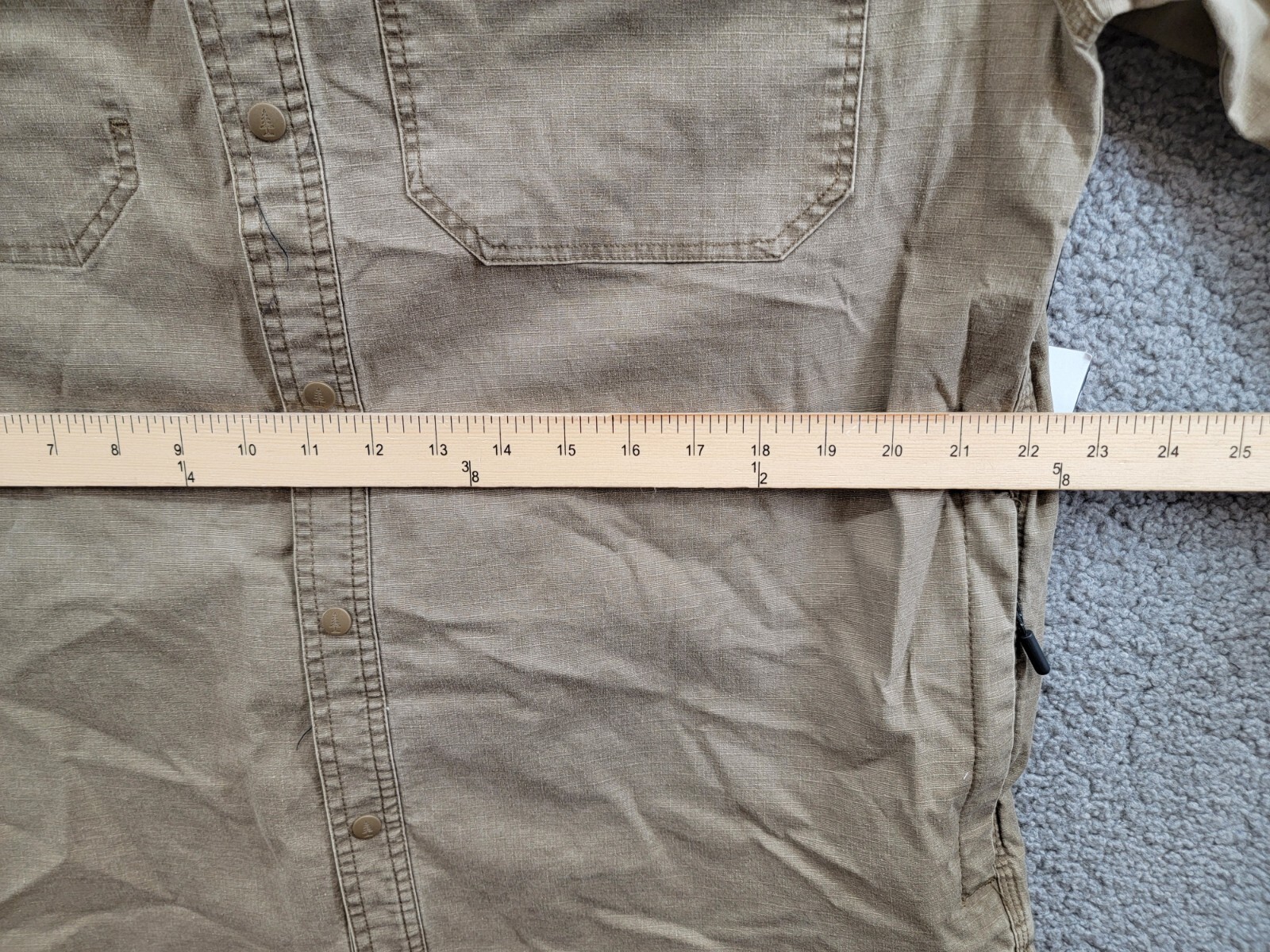 Bass Outdoor Ripstop Utility Shacket Men's L Teak Long Sleeve Snap Closure - Picture 7 of 19