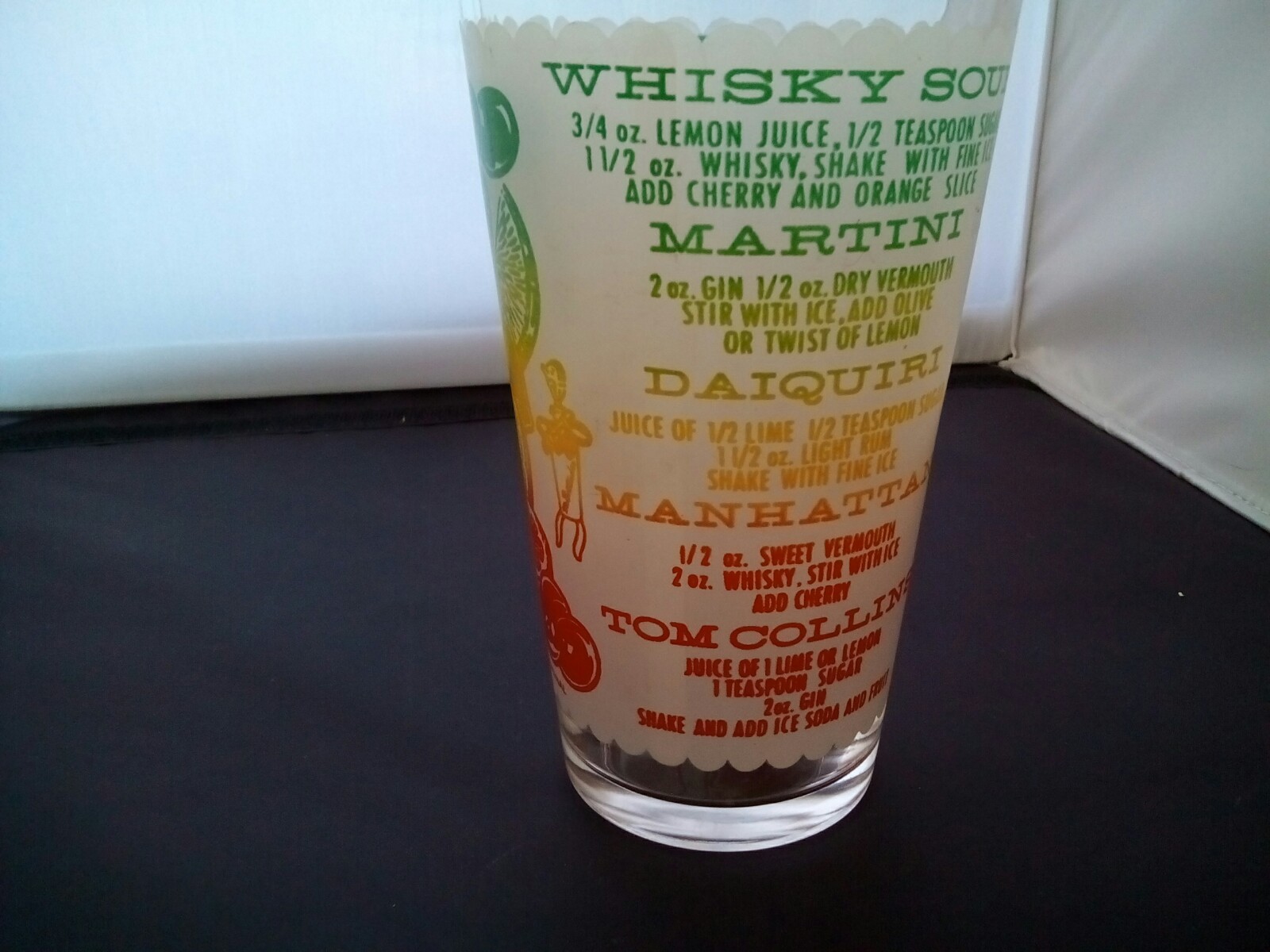 Mr Bartender Cocktail Glass Shaker Drink Mixer Original Vintage 50s