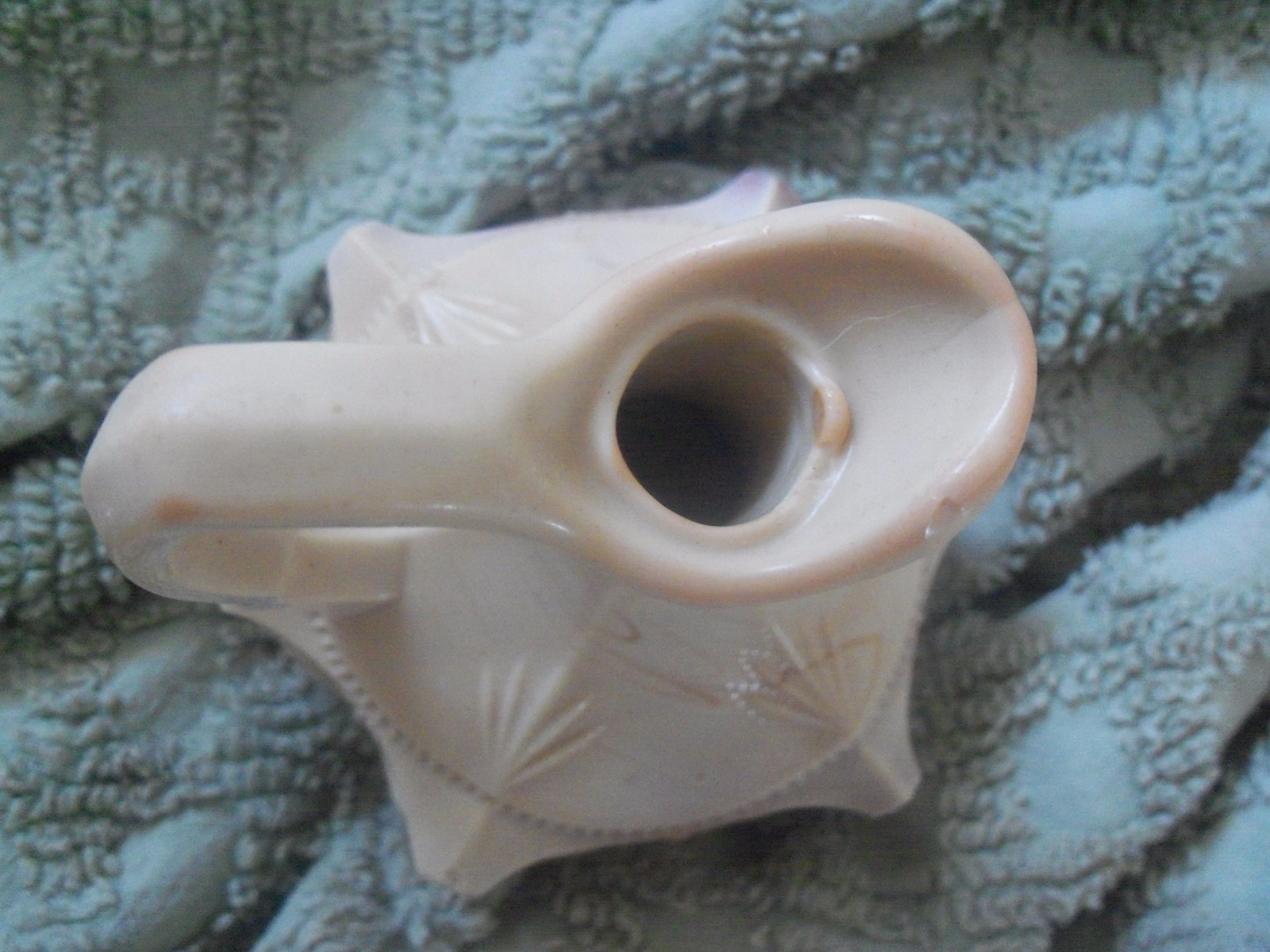 Vintage Greentown Chocolate Slag Glass Cruet with beautiful Stopper