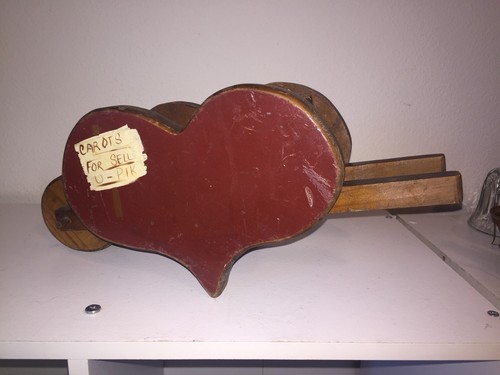 Shelf Decor or Prop for Bears or Larger Dolls Wooden Wheel Barrow Heart Shaped