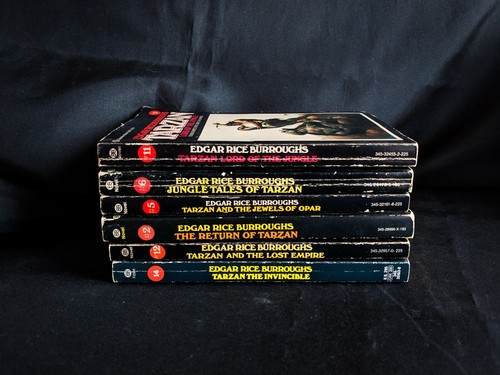 Lot Of 6 Edgar Burroughs Books - Tarzan Return Empire Jewels Jungle Invincible