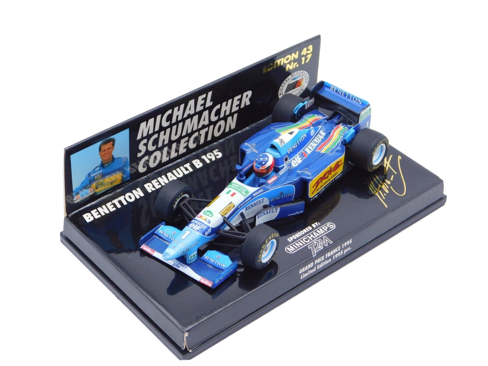 【気質アップ】 KAGER 22 1/43 ベネトン 薦めよ B195 シューマッハ レイン レーシングカー