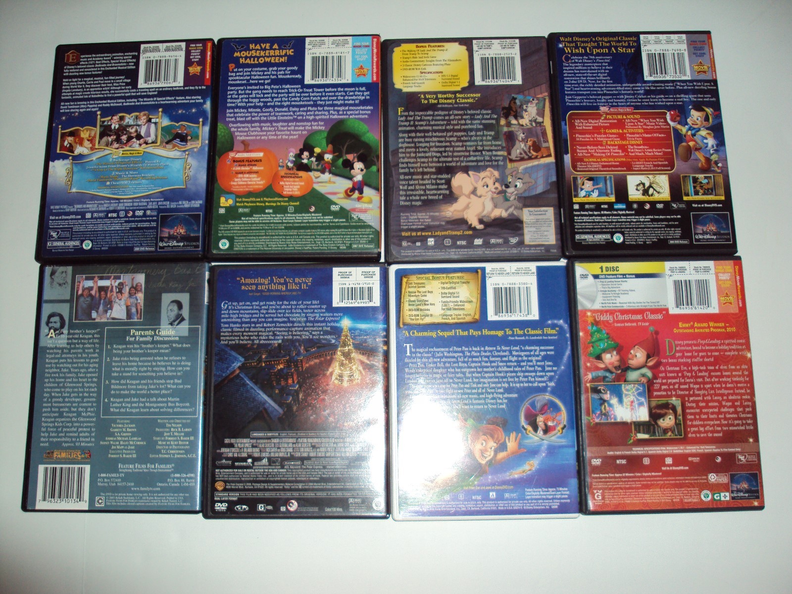 Disney Pinocchio-BedknobsAnd Brommsticks-Mickey Treats-Prep&landing 8 Dvds
