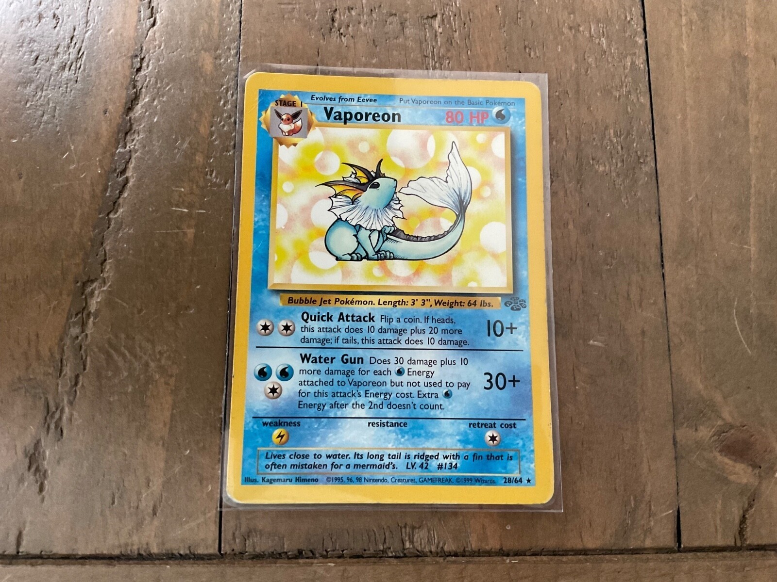 Pokemon TCG Vaporeon 28/64 Jungle Regular