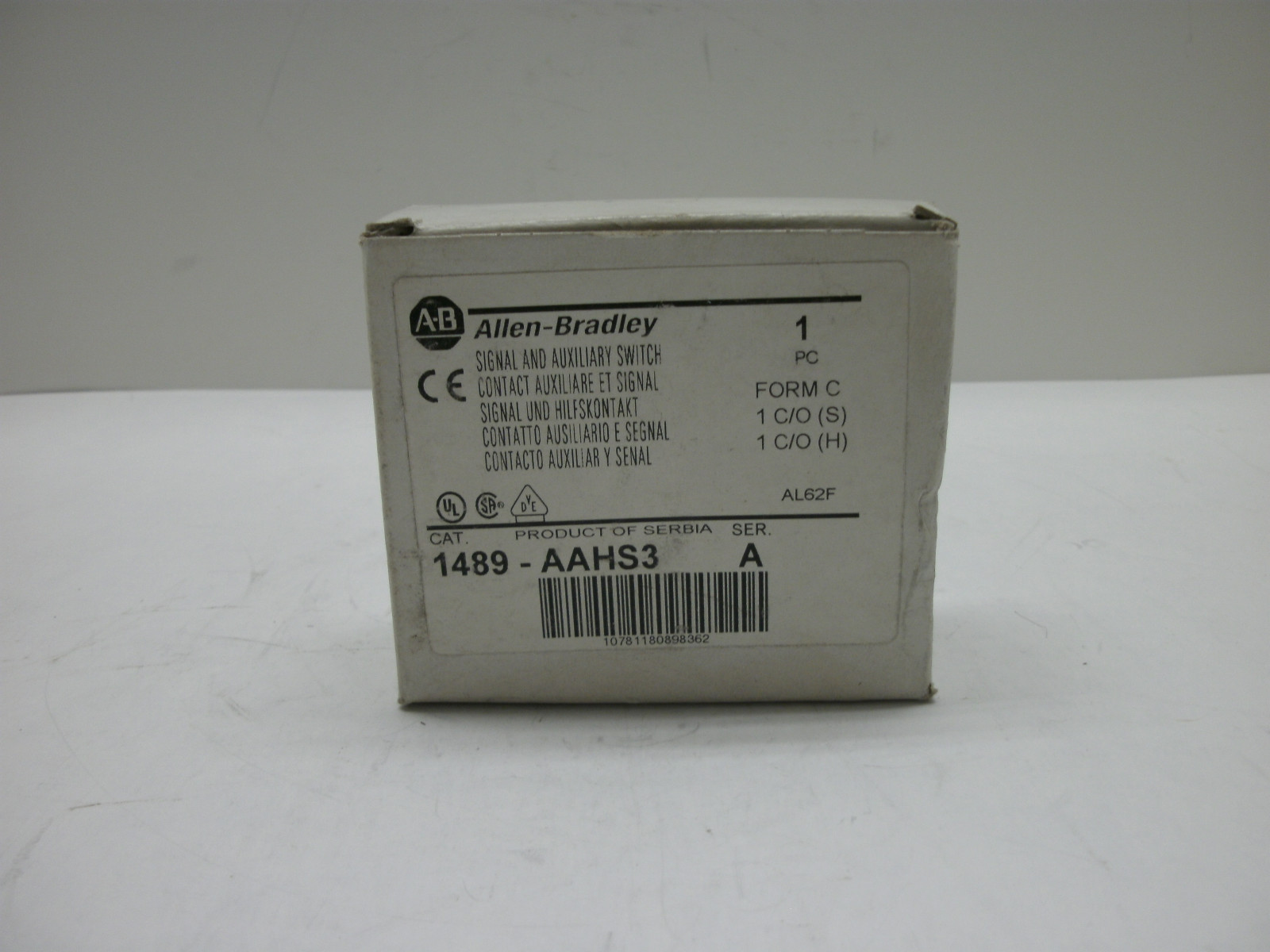 Ahsページ ALLEN BRADLEY 1489-AAHS3 SER A SIGNAL AND AUXILIARY SWITCH 1