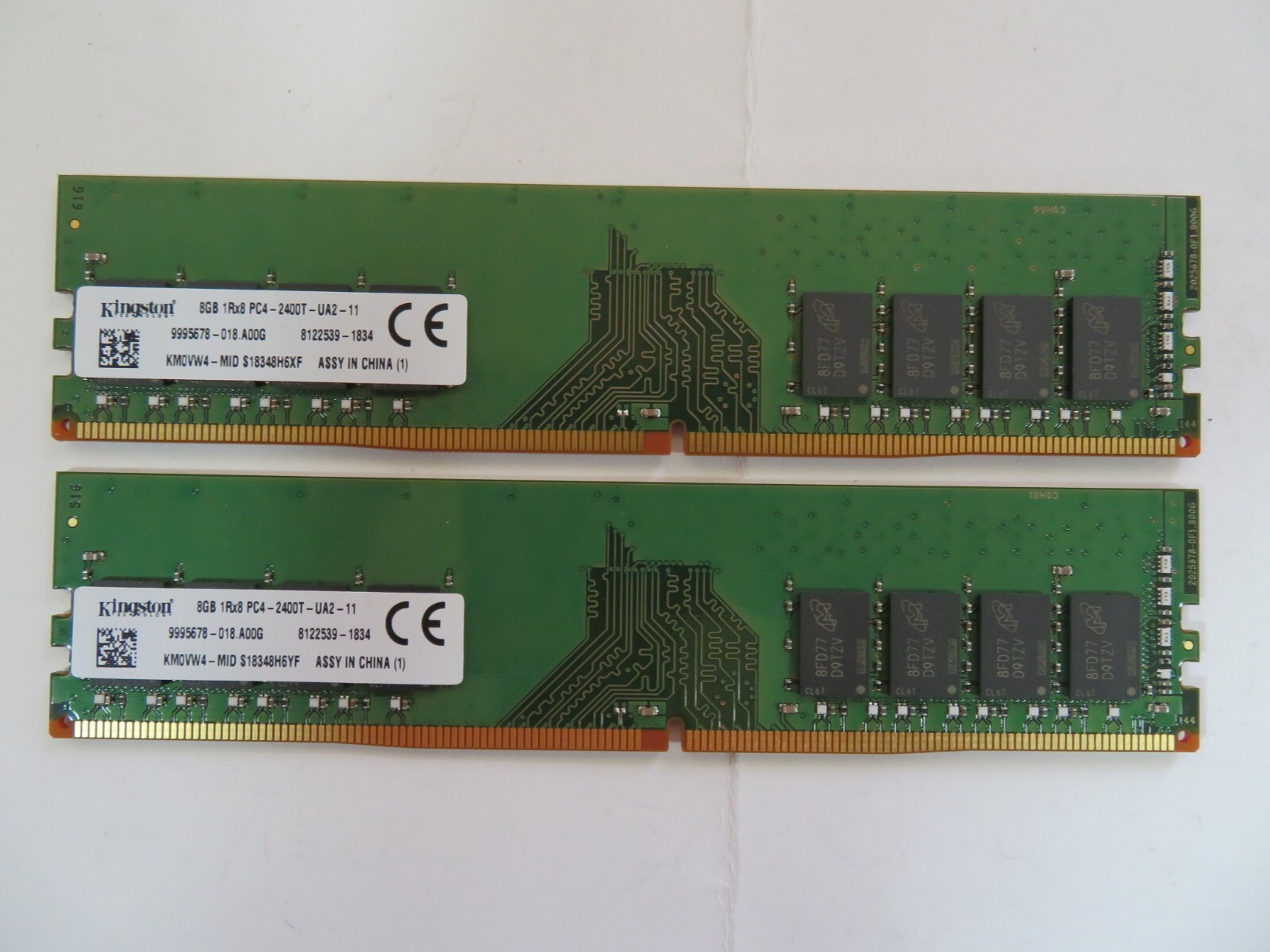 DDR4-2400 8GB 2枚 計16GB kingston デスクトップ用メモリ 動作品 ②
